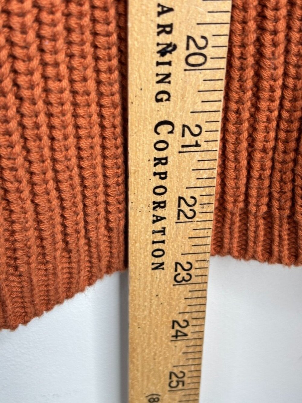 Quince 100% Organic Cotton Fisherman Crew Neck Sweater S Rust Brown Ribbed Knit - Picture 7 of 9